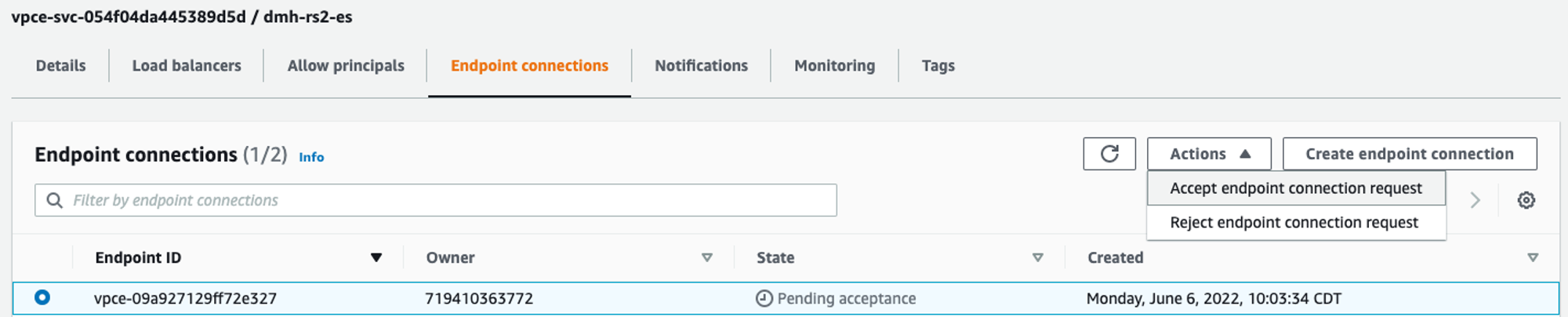 Accept the connection request Accept the connection request